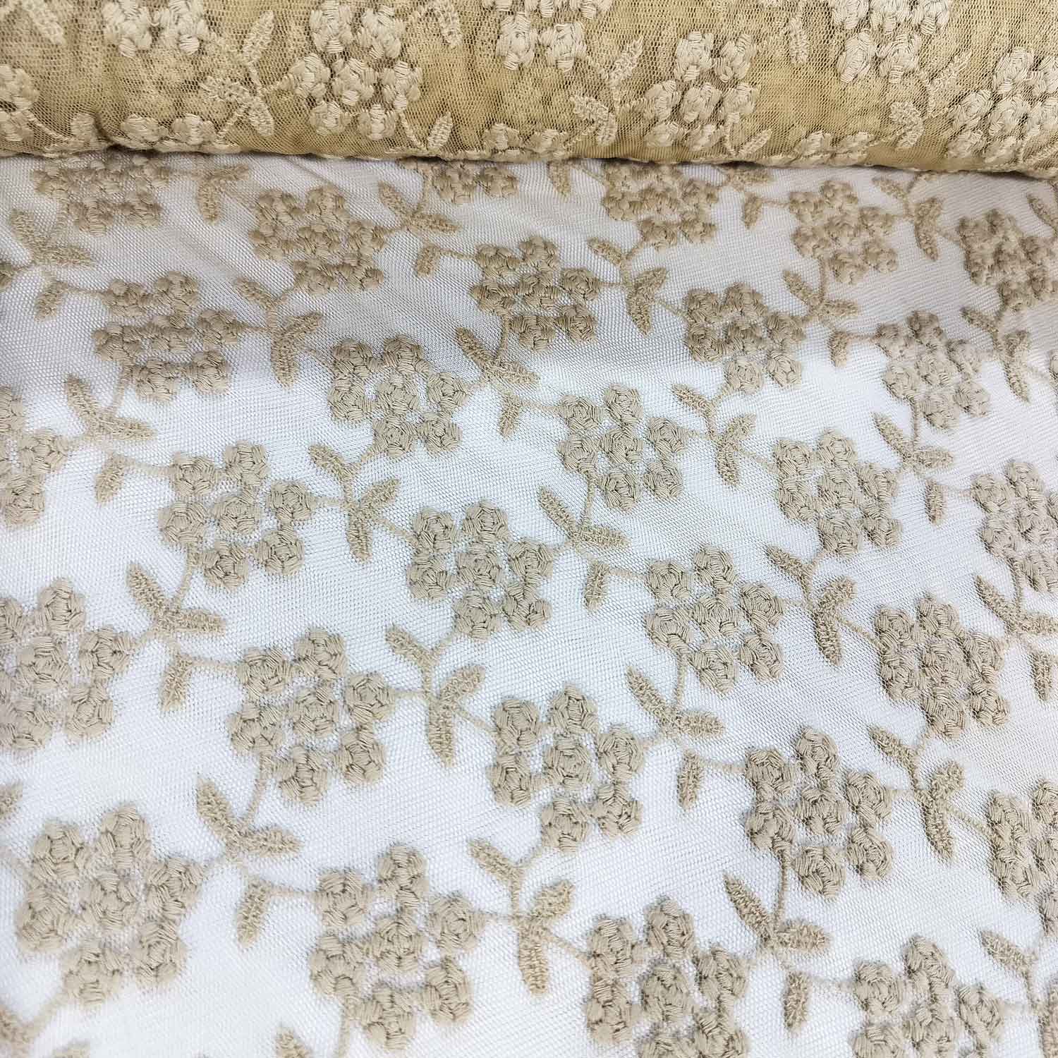 yellow Foloral print Crochet Fabric TU-6309