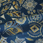 Teal Blue Ajrakh Print Mashru Silk Fabric EEG-28632
