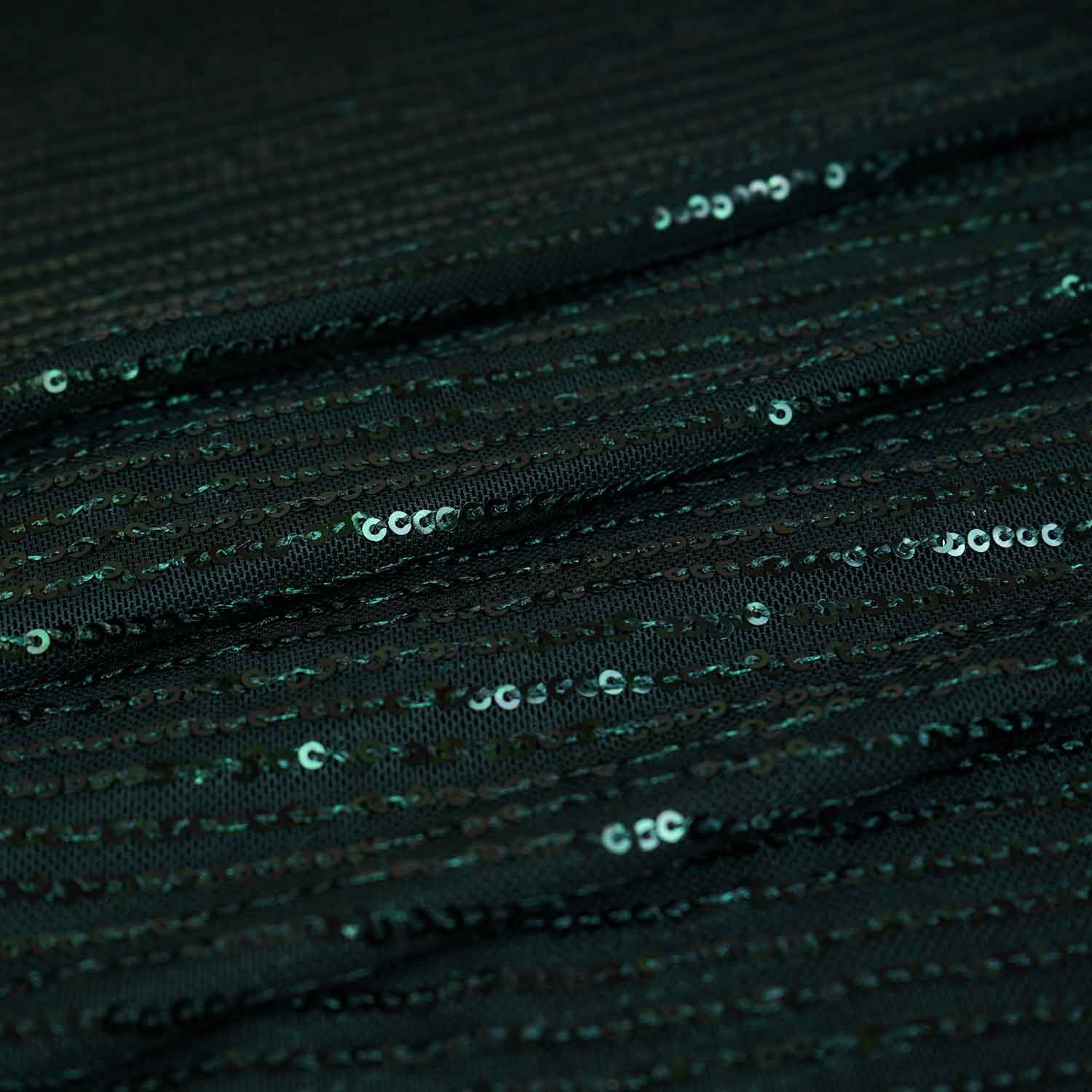 Green Embroidery Sequins Power Net Fabric - TradeUNO