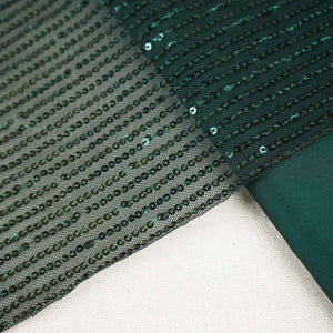 Green Embroidery Sequins Power Net Fabric - TradeUNO