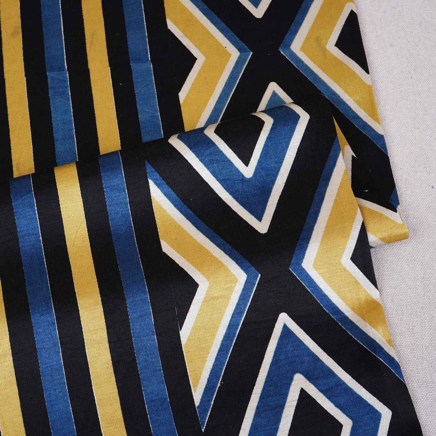 Cream Ajrakh Print Mashru Silk Fabric EEG-28638