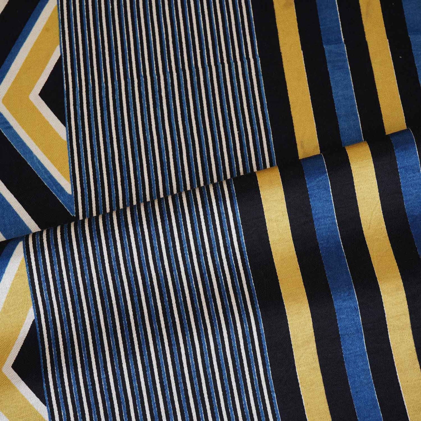 Cream Ajrakh Print Mashru Silk Fabric EEG-28638