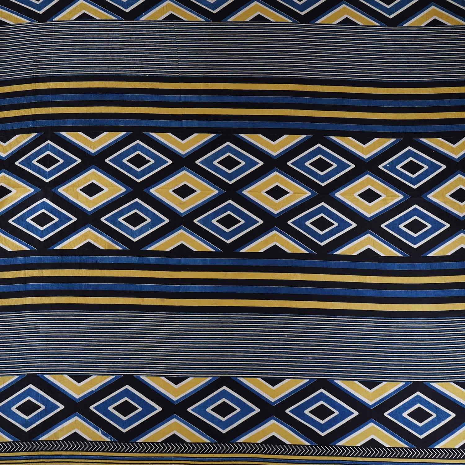 Cream Ajrakh Print Mashru Silk Fabric EEG-28638 - TradeUNO