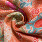 Orange Abstract Print Viscose Muslin Fabric
