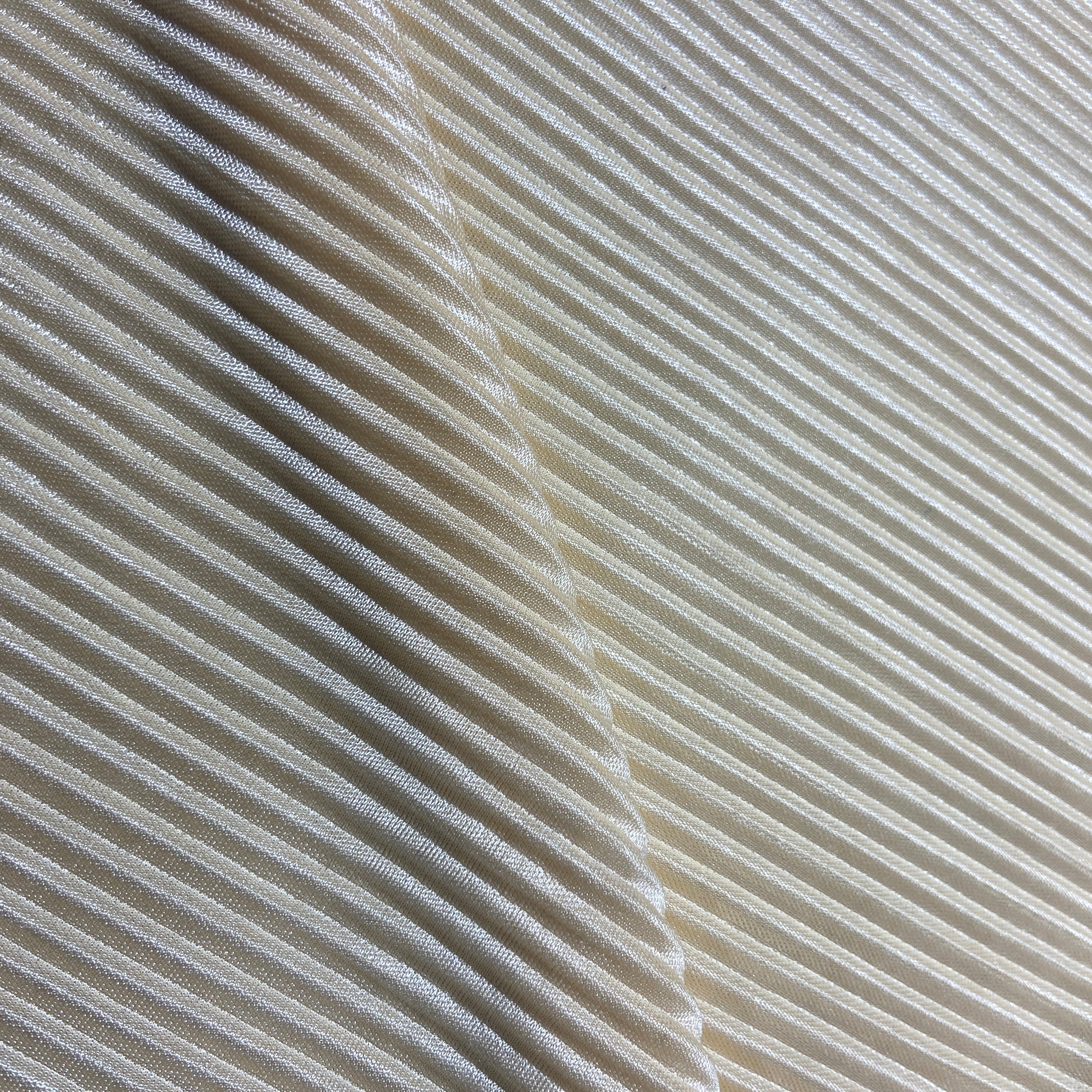 Cream Knitted Satin Fabric