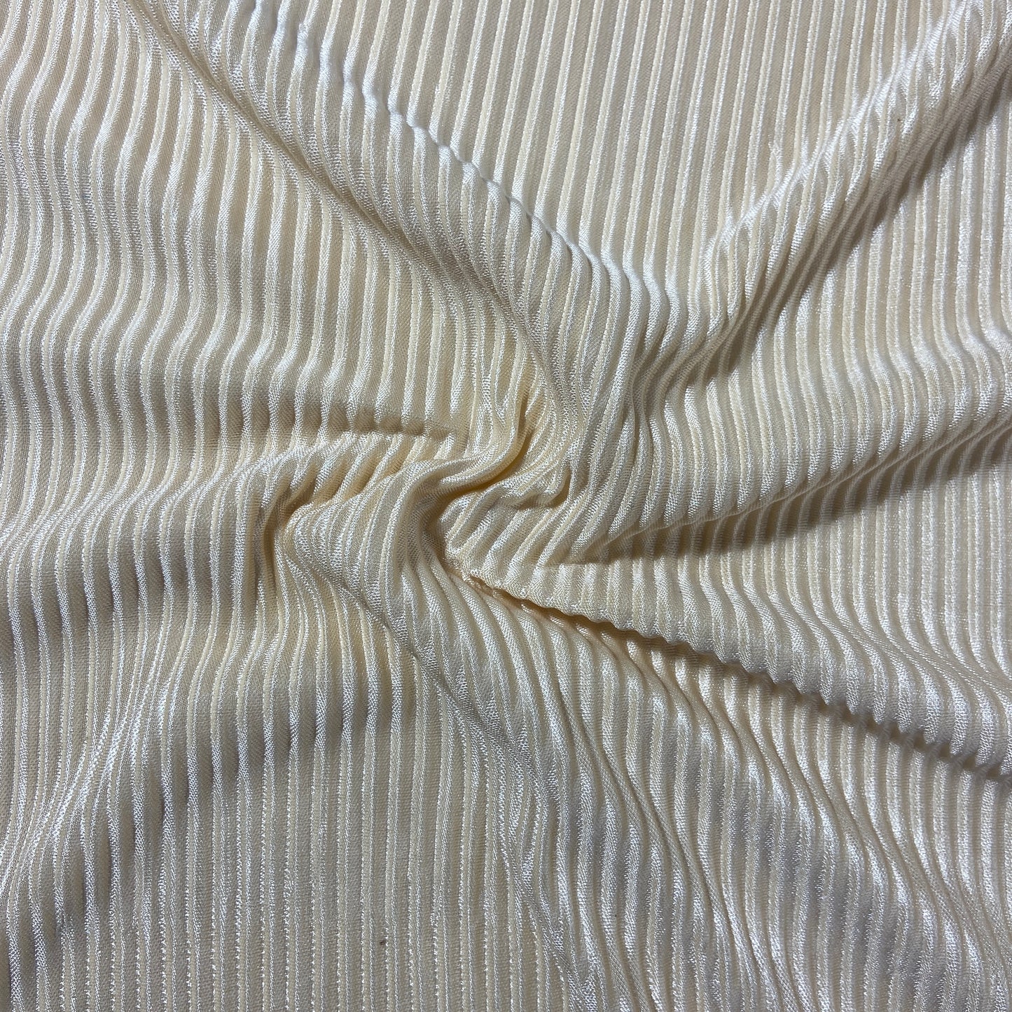 Cream Knitted Satin Fabric