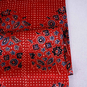 Red Ajrakh Print Mashru Silk Fabric EEG-28654 - TradeUNO