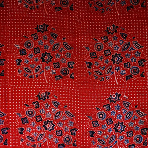 Red Ajrakh Print Mashru Silk Fabric EEG-28654 - TradeUNO