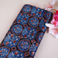 Teal Blue Ajrakh Print Mashru Silk Fabric EEG-28656