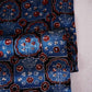 Teal Blue Ajrakh Print Mashru Silk Fabric EEG-28656