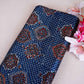 Teal Blue Ajrakh Print Mashru Silk Fabric EEG-28661