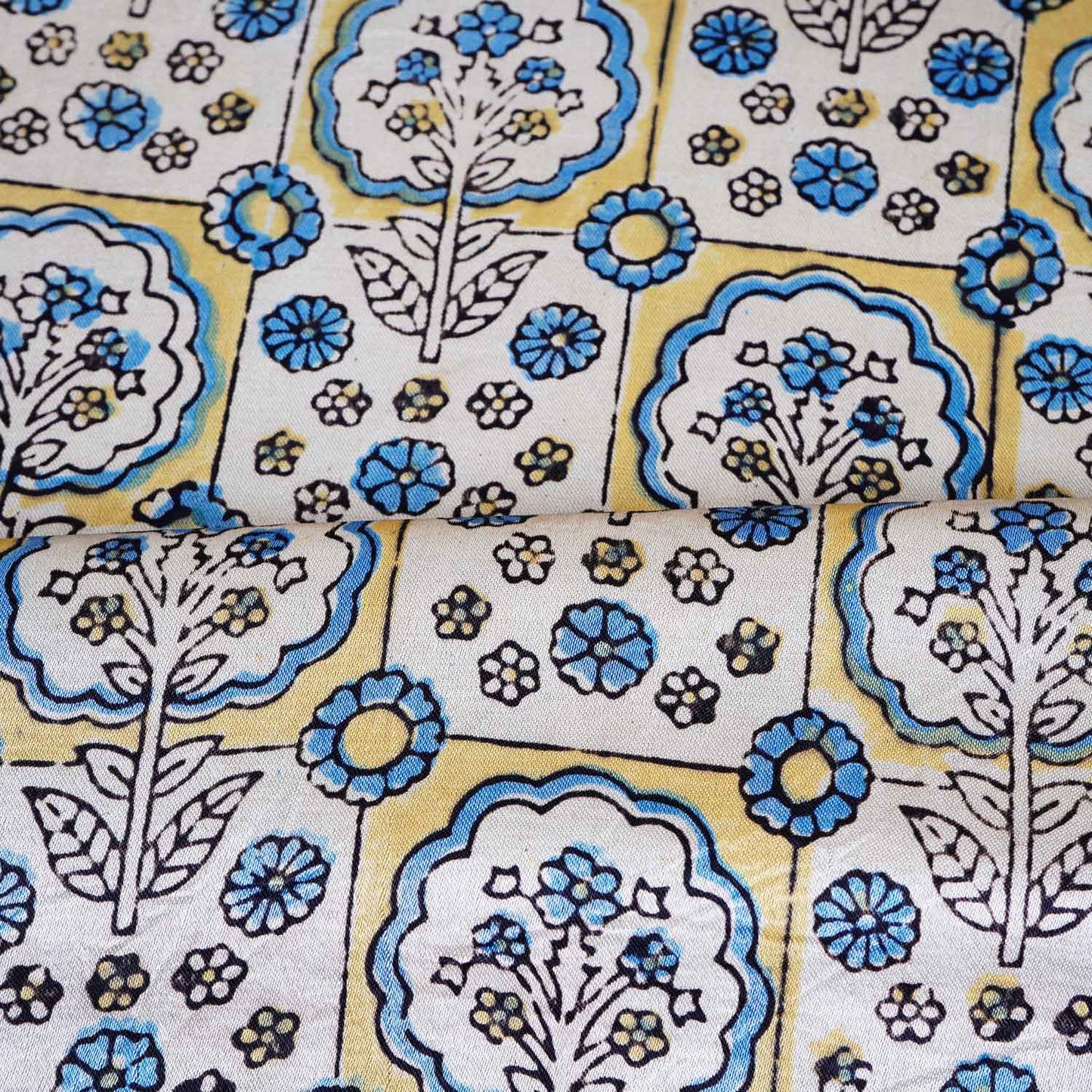 Peach Ajrakh Print Mashru Silk Fabric EEG-28662