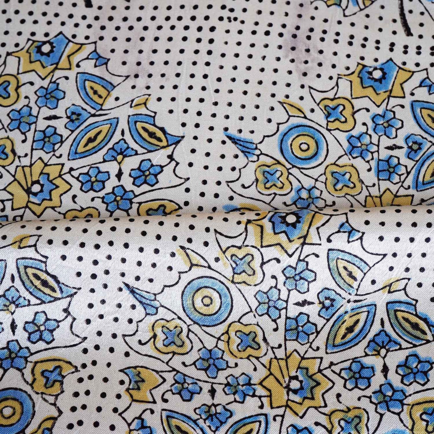 Cream Ajrakh Print Mashru Silk Fabric EEG-28663