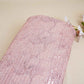 Peach Sequins Embroidery Net Lycra Fabric
