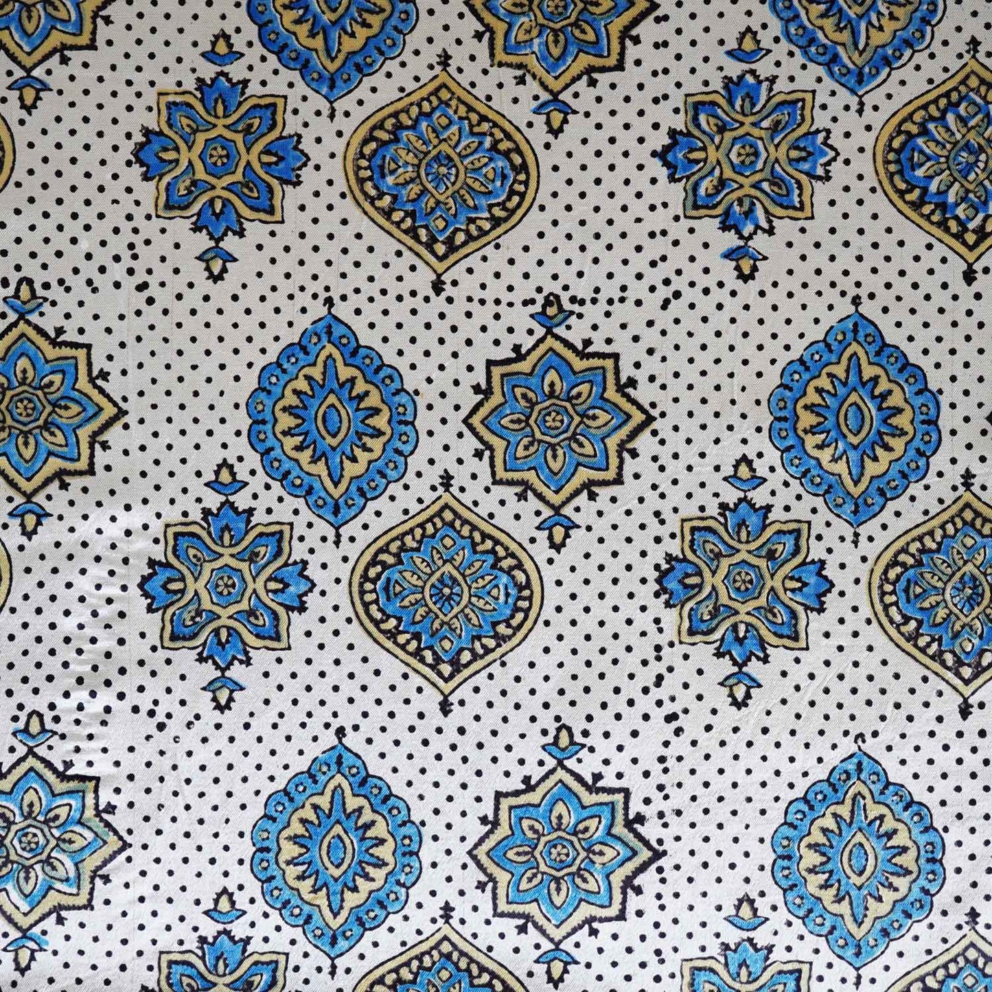 Peach Ajrakh Print Mashru Silk Fabric EEG-28664