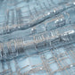 Grey Checks Sequins Embroidery Net Fabric