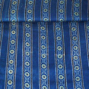 Blue Ajrakh Print Modal Satin Fabric EEG-28671 - TradeUNO