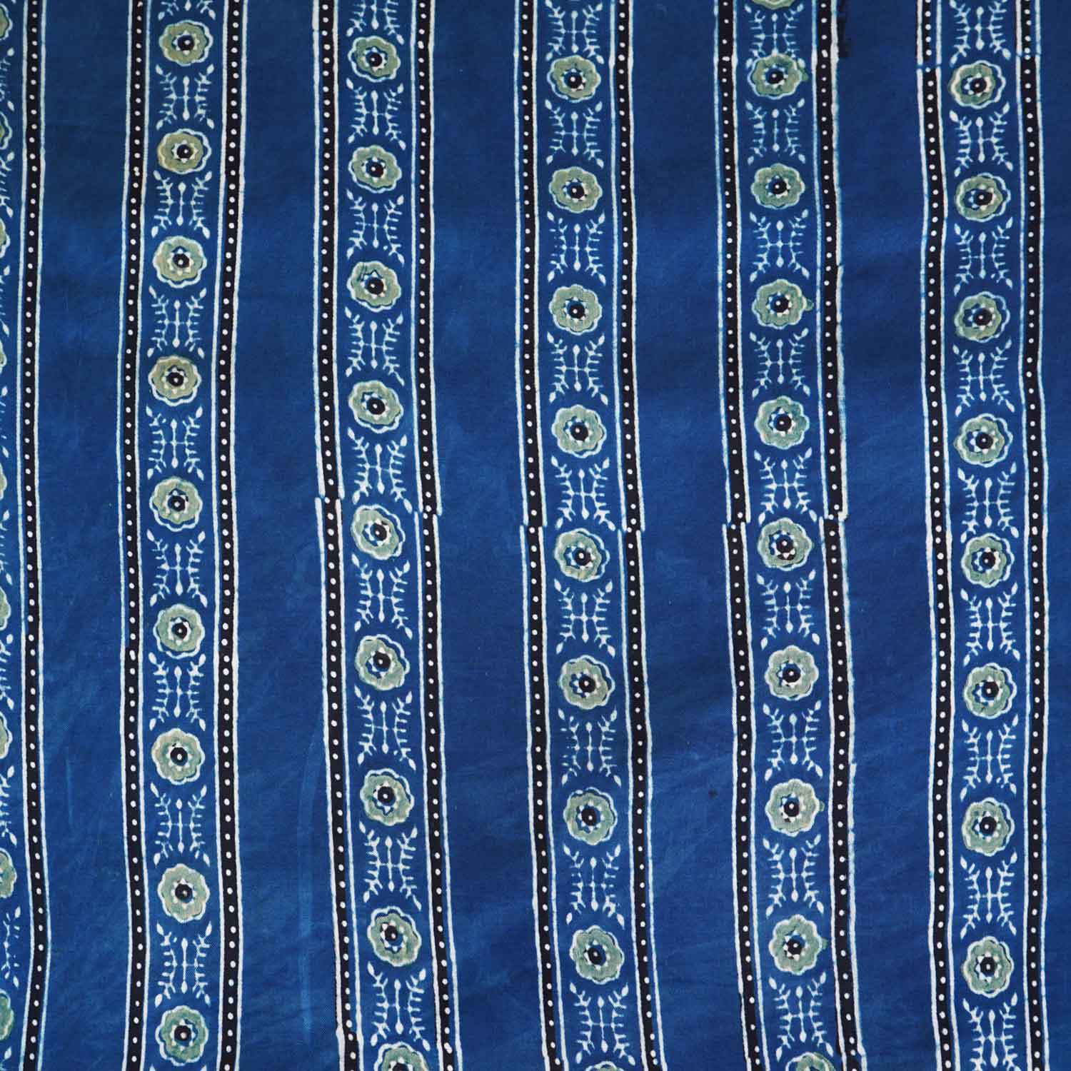 Blue Ajrakh Print Modal Satin Fabric EEG-28671 - TradeUNO