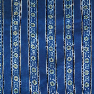 Blue Ajrakh Print Modal Satin Fabric EEG-28671 - TradeUNO