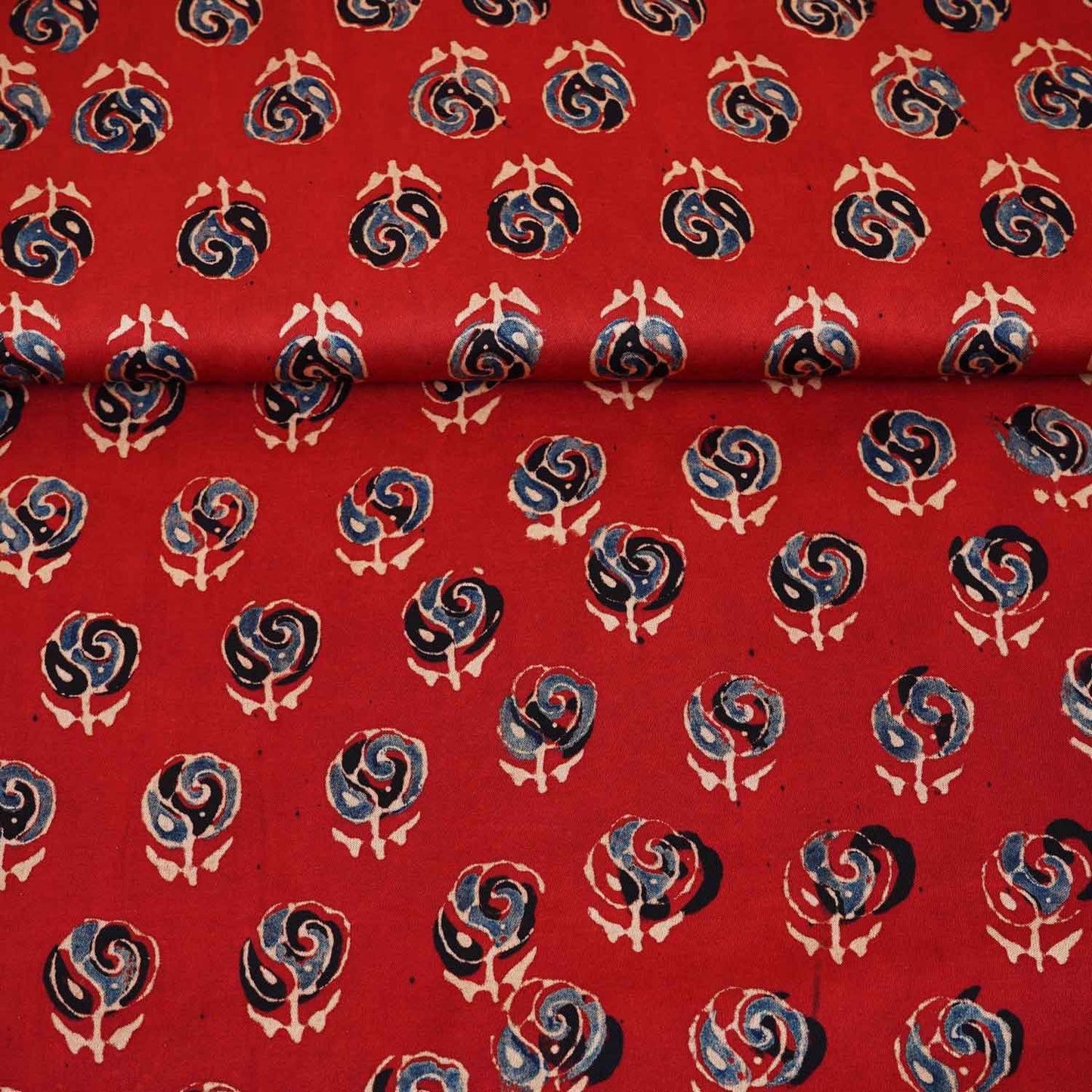 Red Floral Print Modal Satin Fabric EEG-28672