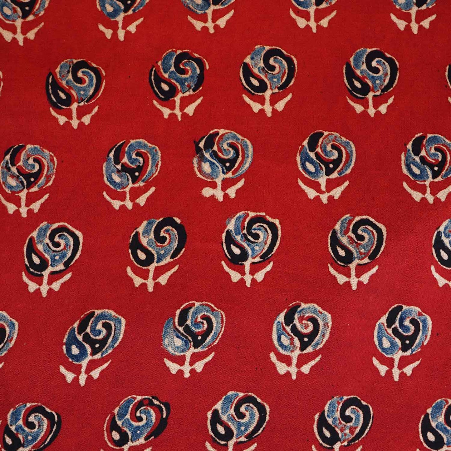 Red Floral Print Modal Satin Fabric EEG-28672