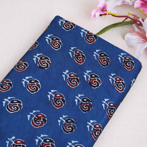 Blue Floral Print Modal Satin Fabric EEG-28673 - TradeUNO