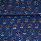 Blue Floral Print Modal Satin Fabric EEG-28673
