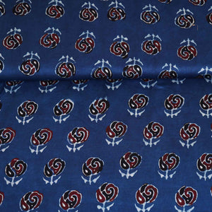 Blue Floral Print Modal Satin Fabric EEG-28673 - TradeUNO