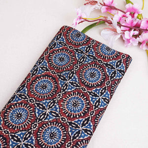Brown Ajrakh Print Modal Satin Fabric EEG-28675 - TradeUNO