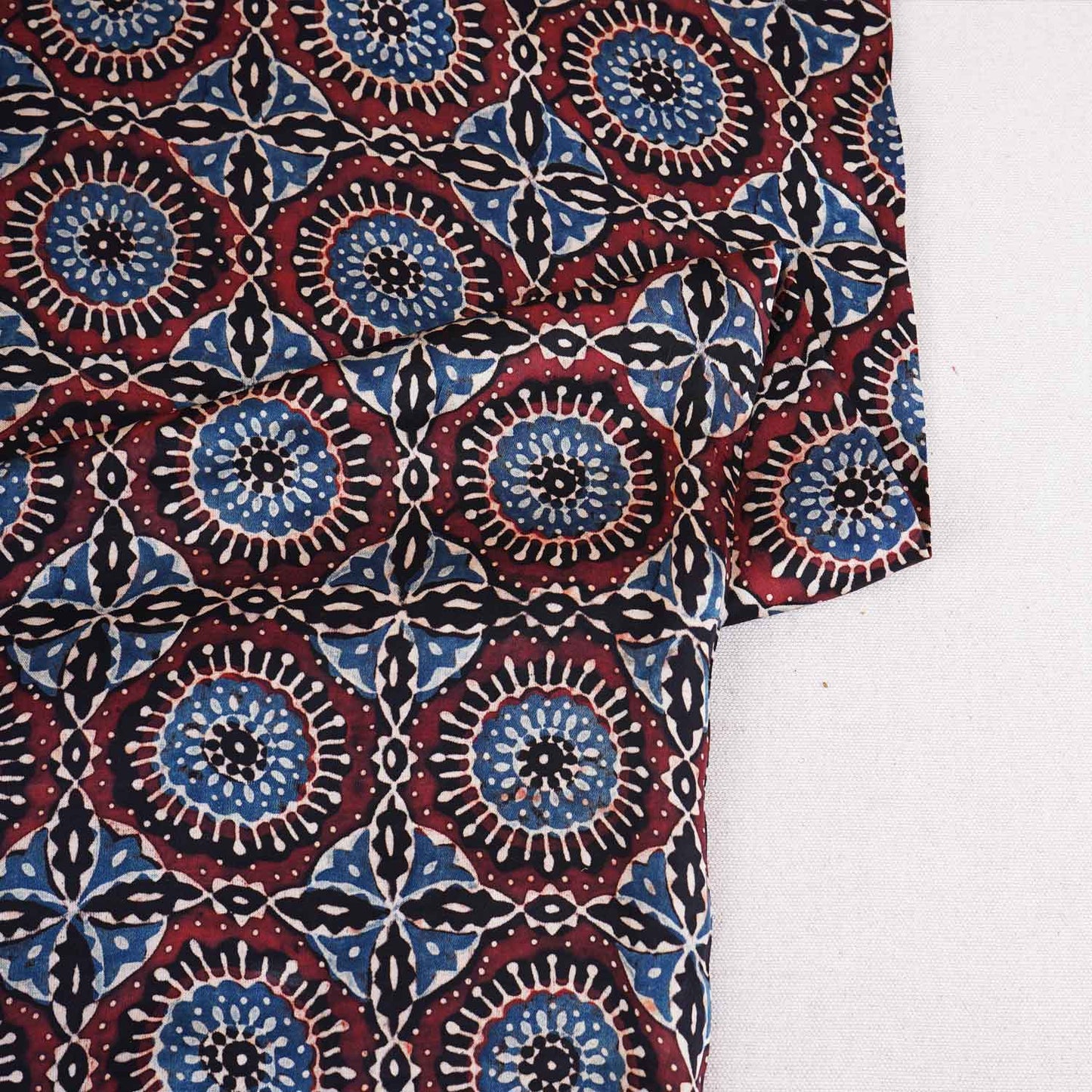 Brown Ajrakh Print Modal Satin Fabric EEG-28675