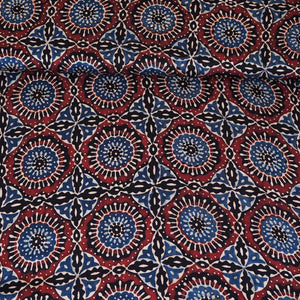 Brown Ajrakh Print Modal Satin Fabric EEG-28675 - TradeUNO