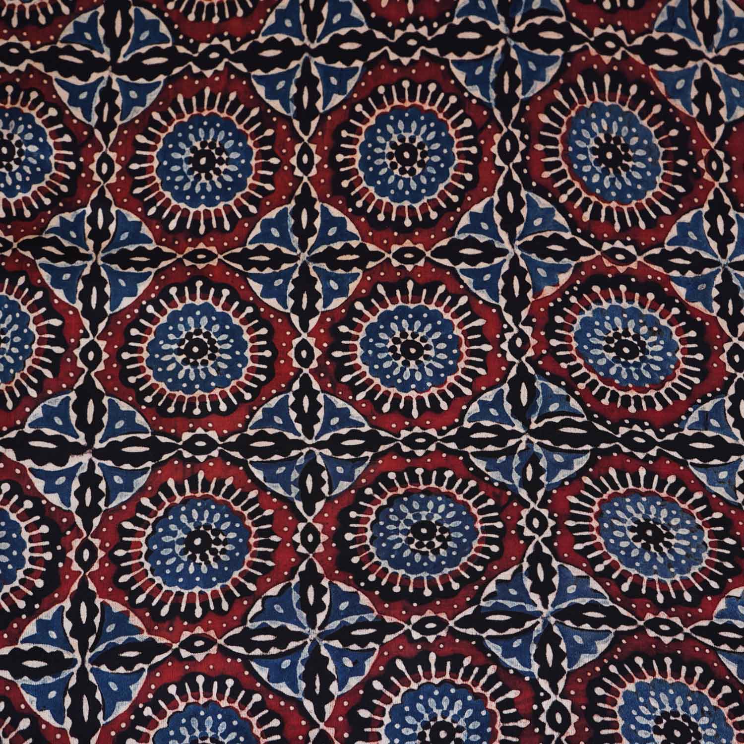 Brown Ajrakh Print Modal Satin Fabric EEG-28675 - TradeUNO