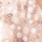 Peach With White Brown Sequins Embroidery Net Fabric