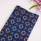 Navy Blue Gerometrical Print Modal Satin Fabric EEG-28682