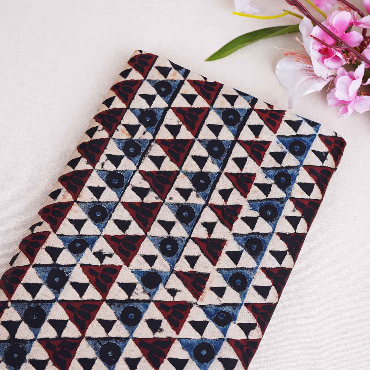 Black Geometrical Print Modal Satin Fabric EEG-28685 - TradeUNO