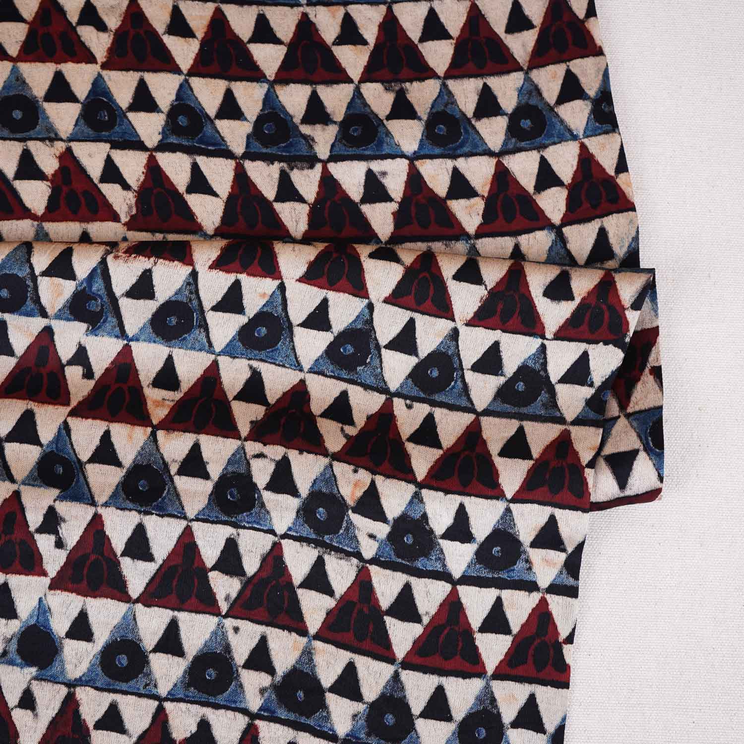 Black Geometrical Print Modal Satin Fabric EEG-28685 - TradeUNO