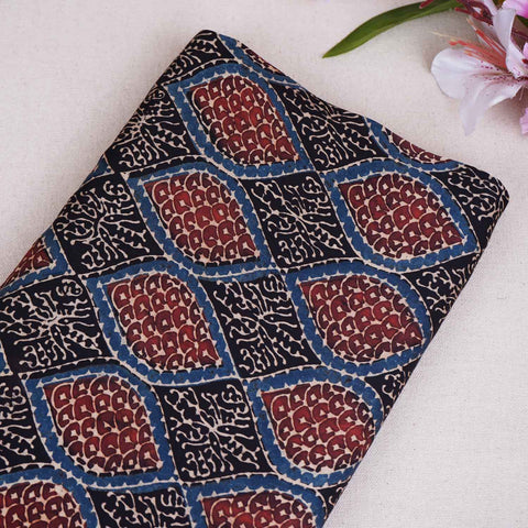 Black Ajrakh Print Modal Satin Fabric EEG-28688