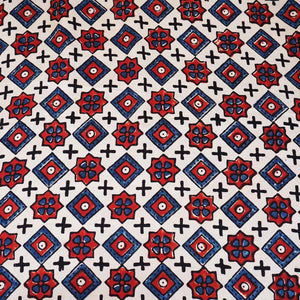 Beige Geometrical Print Modal Satin Fabric EEG-28689 - TradeUNO
