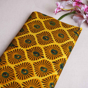 Mustard Yellow Abstract Print Modal Satin Fabric EEG-28697 - TradeUNO