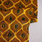 Mustard Yellow Abstract Print Modal Satin Fabric EEG-28697