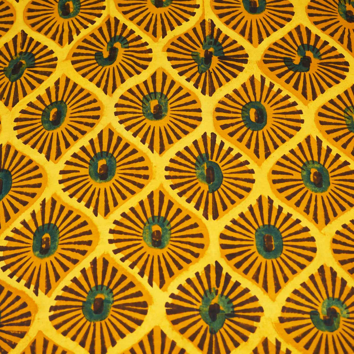 Mustard Yellow Abstract Print Modal Satin Fabric EEG-28697 - TradeUNO
