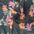 Black with pink floral rayon Fabric