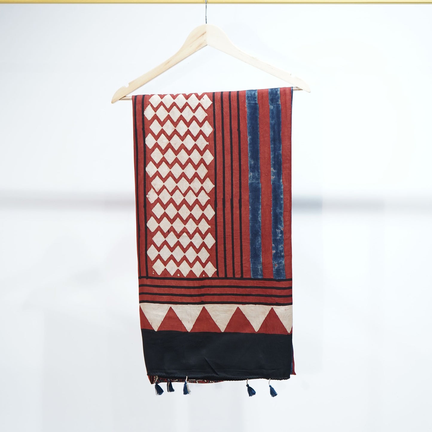 Red Ajrakh print Modal Silk Kaftan EEG-31616
