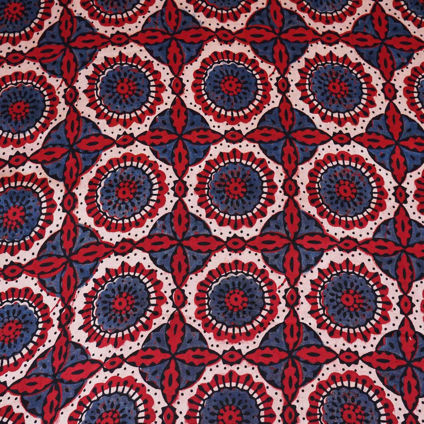 Red Ajrakh Print Modal Satin Fabric EEG-28702