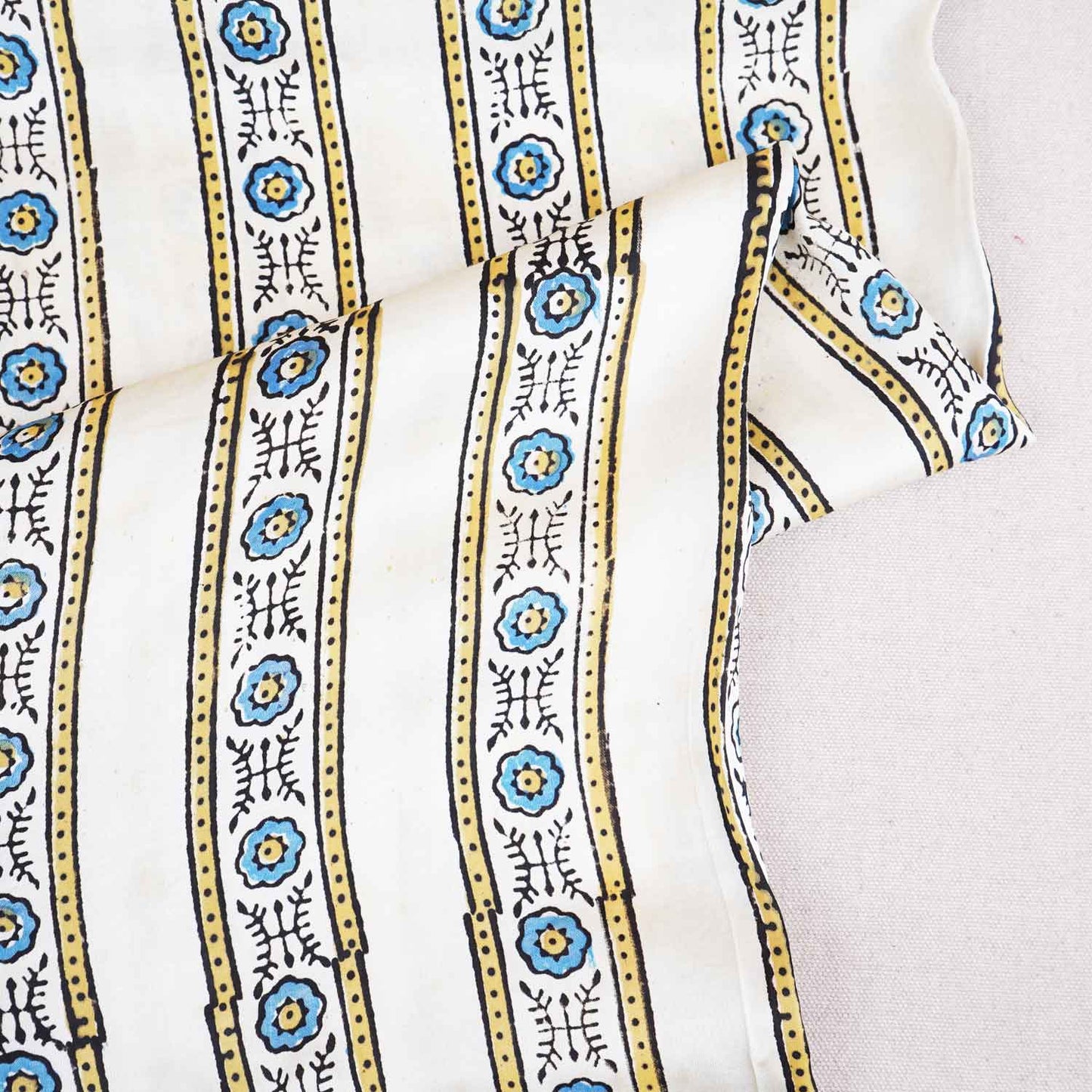 Cream Ajrakh Print Modal Satin Fabric EEG-28703