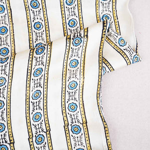 Cream Ajrakh Print Modal Satin Fabric EEG-28703 - TradeUNO
