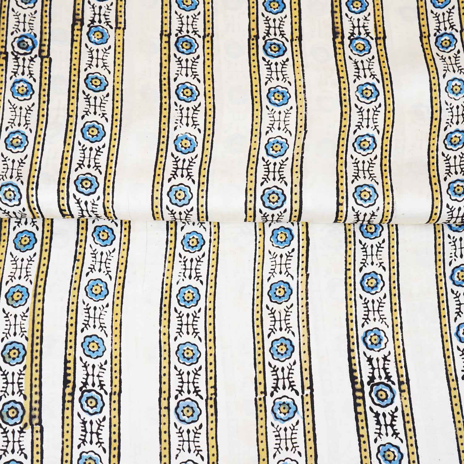 Cream Ajrakh Print Modal Satin Fabric EEG-28703 - TradeUNO