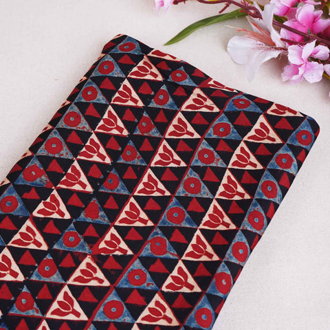 Black Geometrical Print Modal Satin Fabric EEG-28708