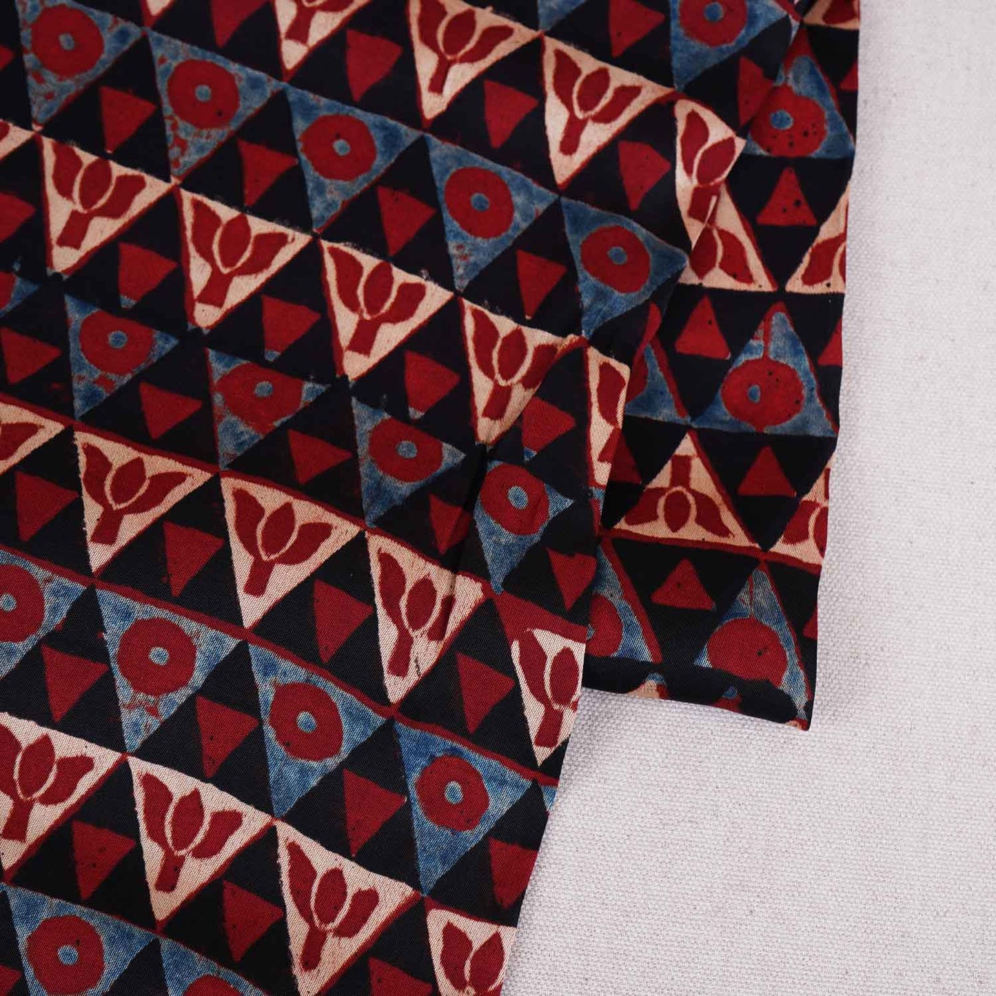 Black Geometrical Print Modal Satin Fabric EEG-28708