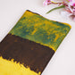 Mustard With Multicolour Abstract Print Modal Satin Fabric EEG-28711
